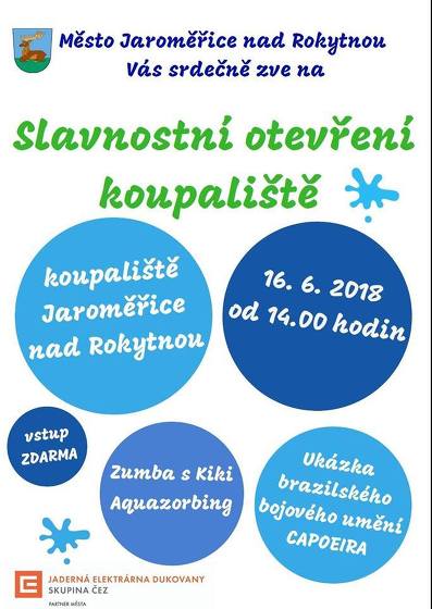 Plakát události Slavnostní otevření koupaliště
