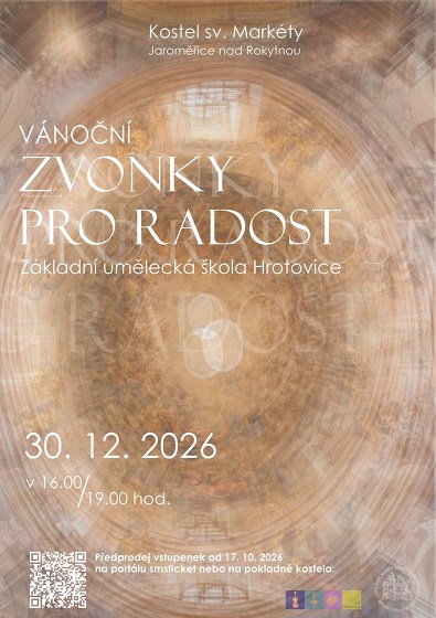 Plakát události Vánoční Zvonky pro radost - ZUŠ Hrotovice, 16:00