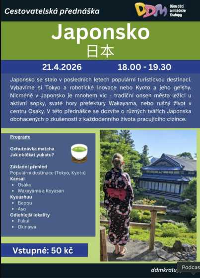 Plakát události Cestovatelská přednáška o Japonsku