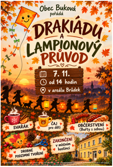 Plakát události Drakiáda, lampionový průvod