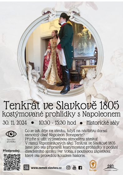 Plakát události Kostýmované prohlídky zámku Tenkrát ve Slavkově 1805
