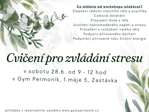 Plakát události Cvičení pro zvládání stresu