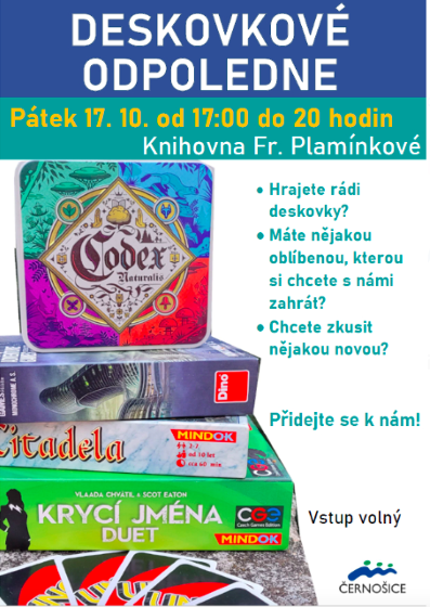 Plakát události Deskovkové odpoledne v knihovně