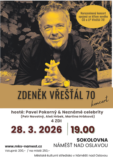 Plakát události Zdeněk Vřešťál 70!