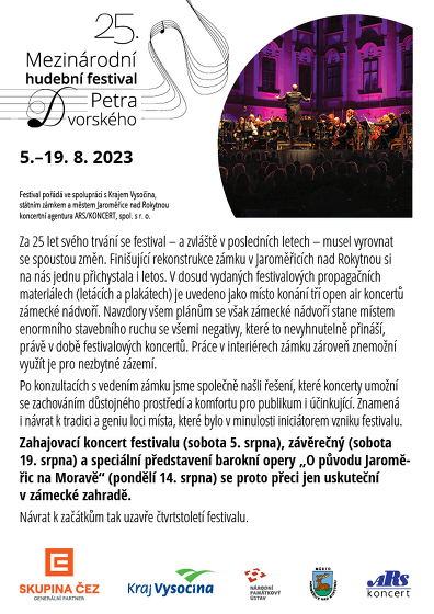 Plakát události 25. Mezinárodní hudební festival Petra Dvorského