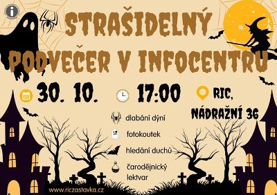 Plakát události Strašidelný podvečer v Infocentru Zastávka