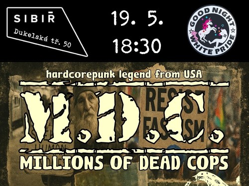 Plakát události M.D.C. (US) + Barackca (HU) + Brünner Todesmarsch