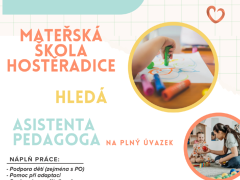 MŠ Hostěradice nabízí práci na pozici Asistent pedagoga v obci Hostěradice