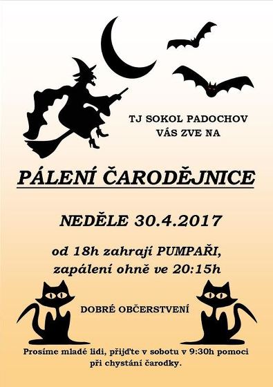Plakát události Pálení čarodějnice