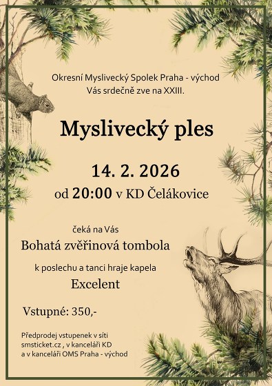 Plakát události Okresní myslivecký ples Praha východ