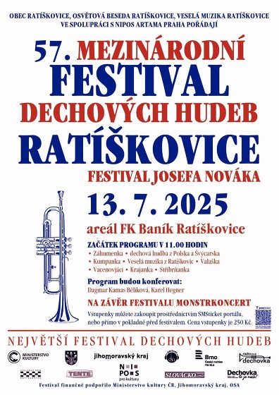 Plakát události 57. mezinárodní festival dechových hudeb Ratíškovice