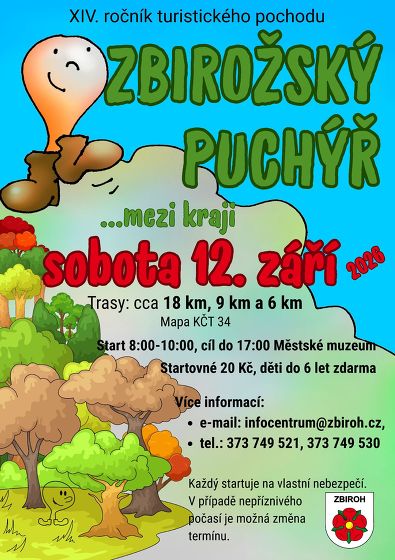 Plakát události XIV. ročník turistického pochodu ZBIROŽSKÝ PUCHÝŘ