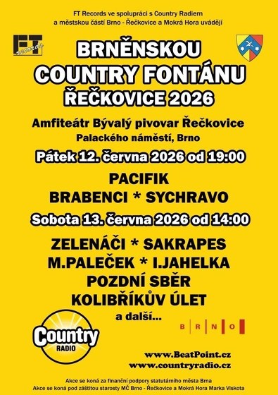 Plakát události Brněnská Country fontána Řečkovice 2026