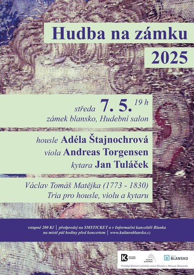 Plakát události Tria pro housle, violu a kytaru / Hudba na zámku 2025