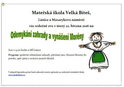 Plakát události Odemkání zahrady a vynášení Morény