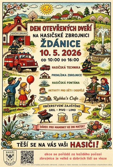 Plakát události Den otevřených dveří na hasičské zbrojnici Ždánice