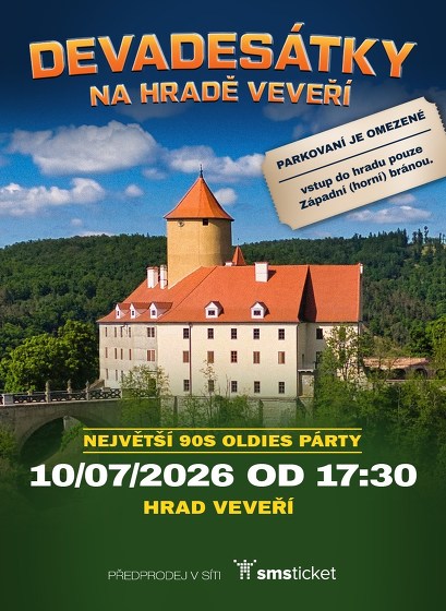 Plakát události Devadesátky na hradě Veveří