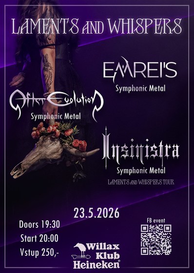Plakát události Laments And Whispers: Insinistra, Emrei's, After Evolution