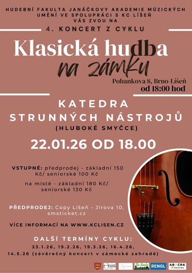 Plakát události Klasická hudba na zámku (Katedra strunných nástrojů)