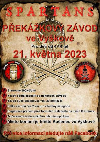 Plakát události Spartans závod - Hřiště Kačenec