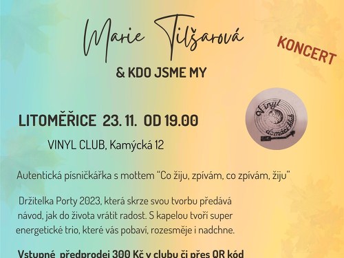 Plakát události Marie Tilšarová & Kdo Jsme My - Koncert
