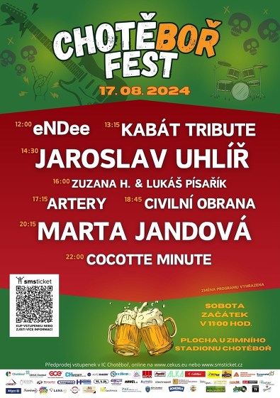 Plakát události Chotěboř Fest 2024 - hudební festival pro celou rodinu