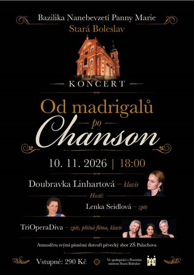Plakát události Od madrigalů po Chanson
