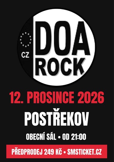 Plakát události DOA Rock – rocková zábava v Postřekově