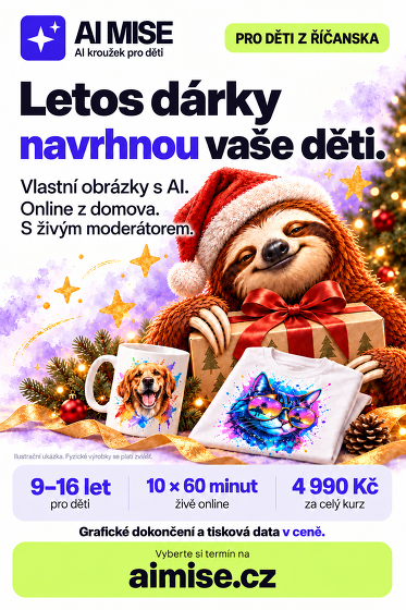 Plakát události Start kurzu AI MISE: online AI kroužek pro děti 9–16 let