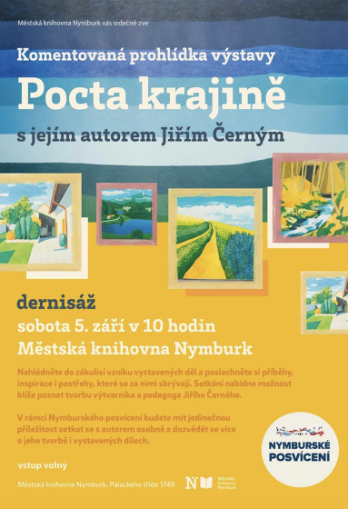 Plakát události Komentovaná prohlídka výstavy Pocta krajině s jejím autorem Jiřím Černým