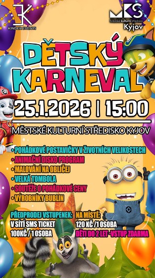 Plakát události Dětský karneval - MKS Kyjov