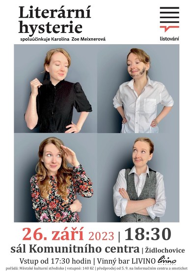 Plakát události LiStOVáNí.cz: Literární hysterie