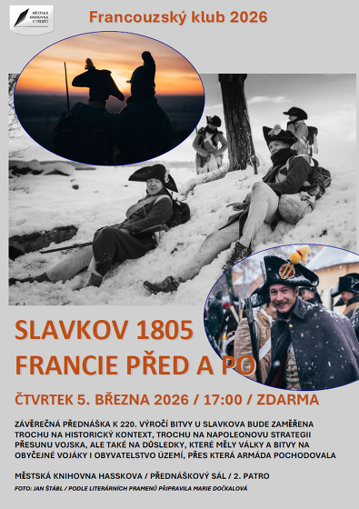 Plakát události Francouzský klub / Francie před a po napoleonských válkách / Marie Dočkalová