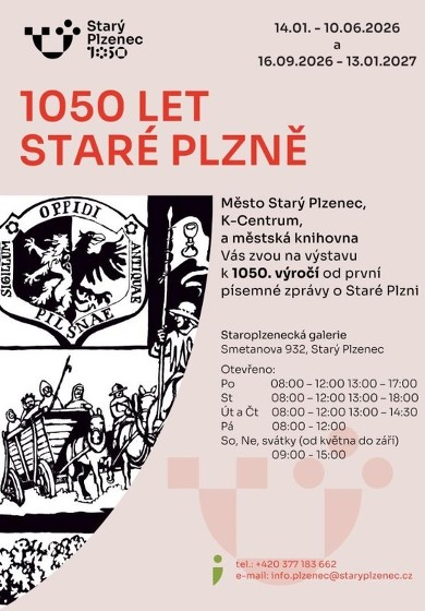 Plakát události Výstava k výročí 1050 let od první písemné zprávy o Starém Plzenci