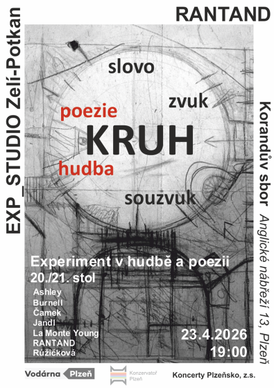 Plakát události Kruh - experimet v hudbě a poezii 20. - 21. století