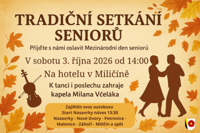 Plakát události Tradiční setkání seniorů v Miličíně