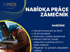 MCE Slaný s. r. o. nabízí práci na pozici Zámečník/ce v obci Slaný