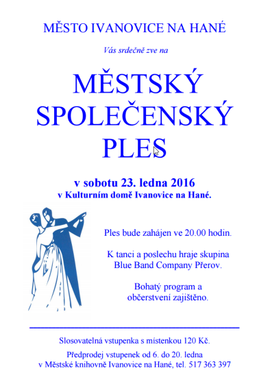 Plakát události Městský společenský ples