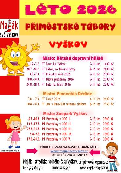 Plakát události Příměstské tábory léto 2026