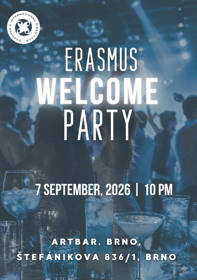 Plakát události Erasmus welcome semester party x 7th september x Artbar