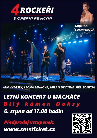 Plakát události 4 ROCKEŘI s operní pěvkyní - Letní koncert u Mácháče