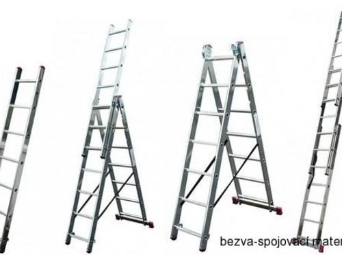 Hliníkový trojdílný žebřík 3x8 Elkop