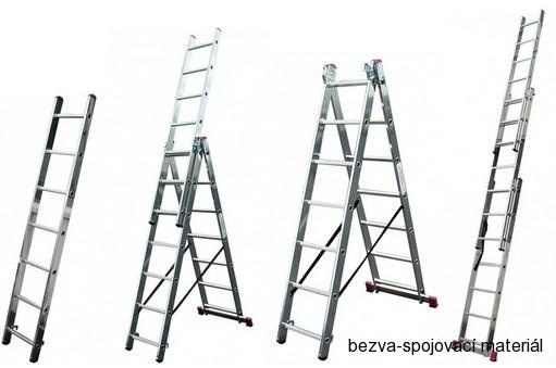 Hliníkový trojdílný žebřík 3x8 Elkop
