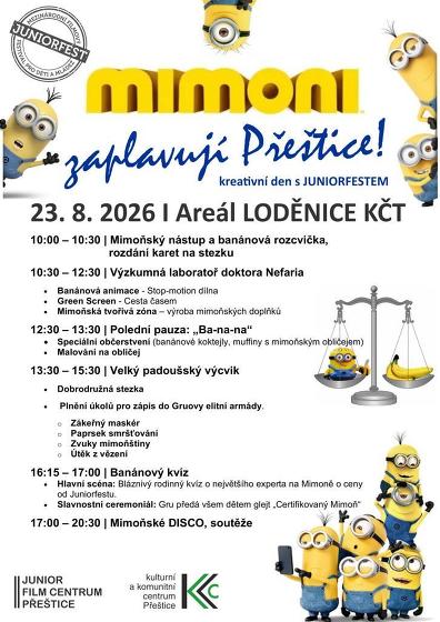 Plakát události Mimoni zaplavují Přeštice