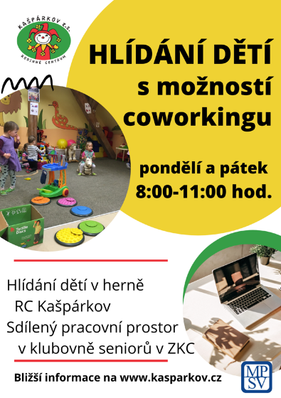 Plakát události Coworking s hlídáním dětí nebo bez hlídání