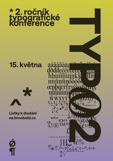 Plakát události Brno Typo 2 — typography and type design conference