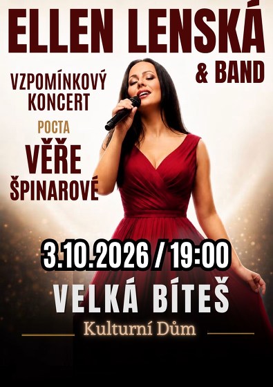 Plakát události Vzpomínkový koncert - Pocta Věře Špinarové