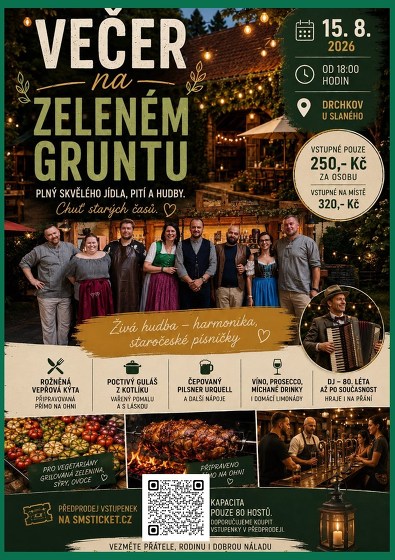 Plakát události Večer na Zeleném gruntu