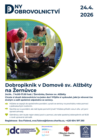 Plakát události Dobropiknik  Domov sv. Alžběty Žernůvka 24. 4. 2026, 14:00-17:00 hod.