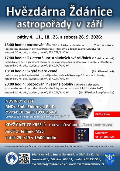 Plakát události Hvězdárna Ždánice: astropořady v září
